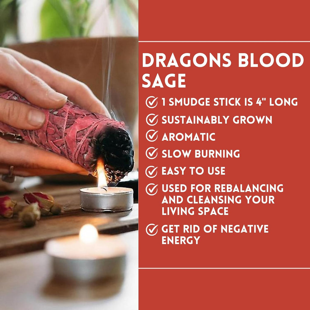 Healer's Smudge Kit with dragon's blood sage, palo santo and sweetgrass, photo 6 of 7