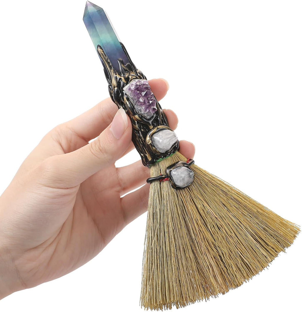 Fluorite Altar Besom: Mini Ritual Broom