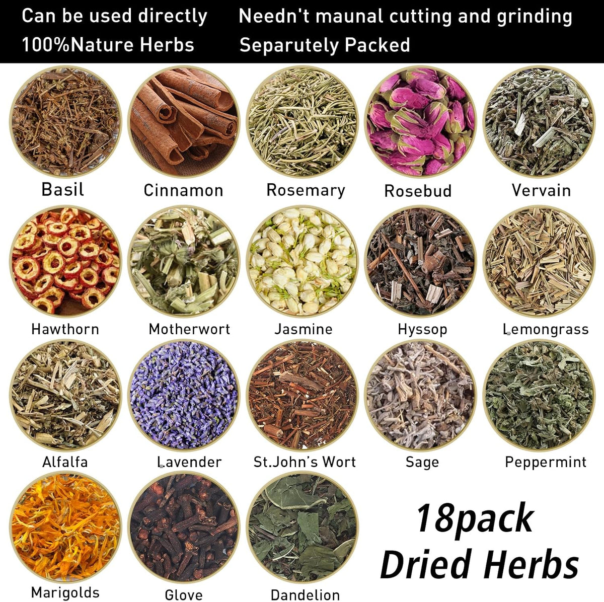 Apothecary Herb Box with 18 dried herbs and flowers, photo 2 of 8