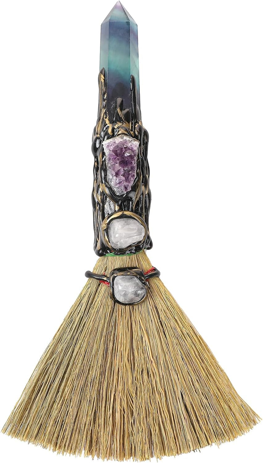 Fluorite Altar Besom: Mini Ritual Broom