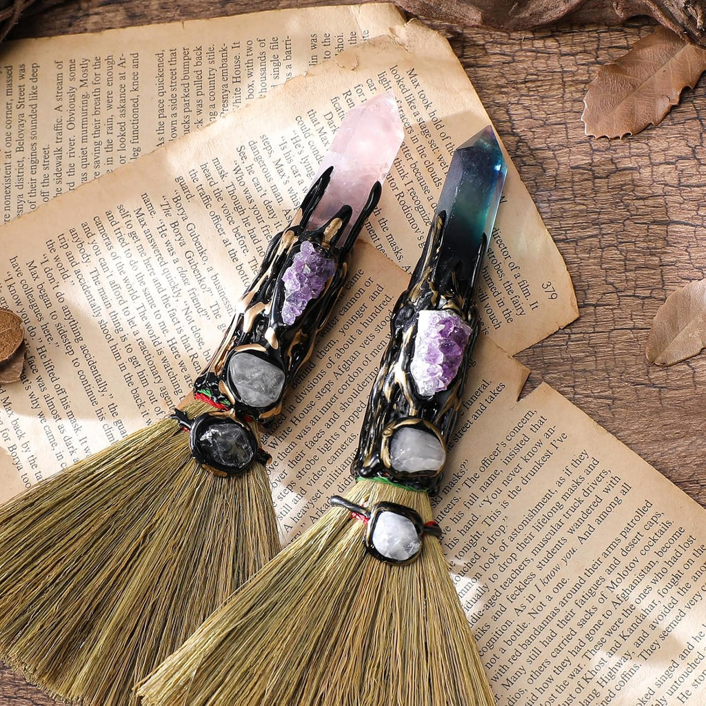 Fluorite Altar Besom: Mini Ritual Broom