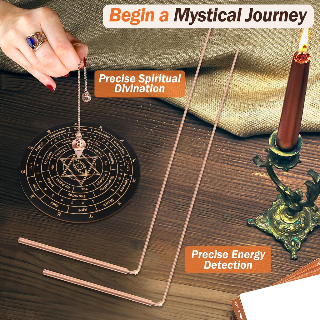 Copper dowsing rod and pendulum divination kit, photo 4 of 7