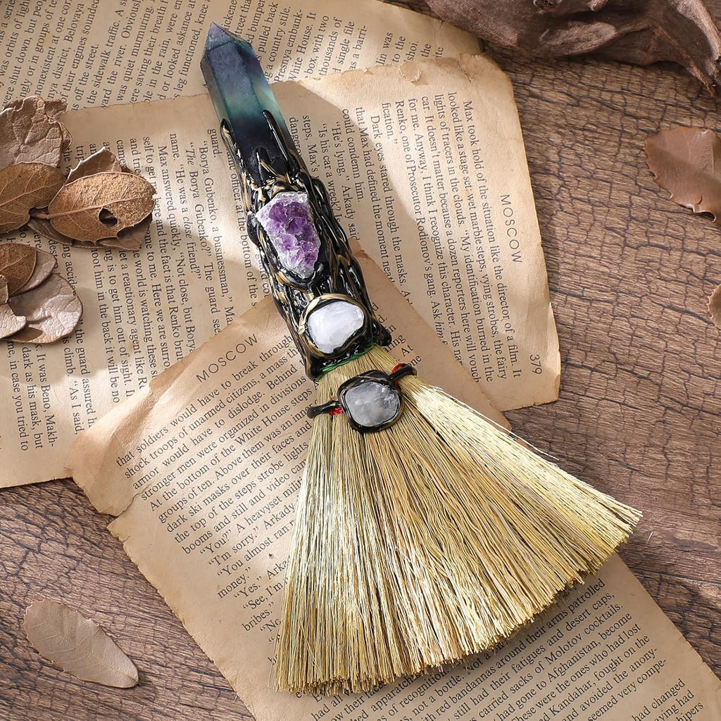 Fluorite Altar Besom: Mini Ritual Broom