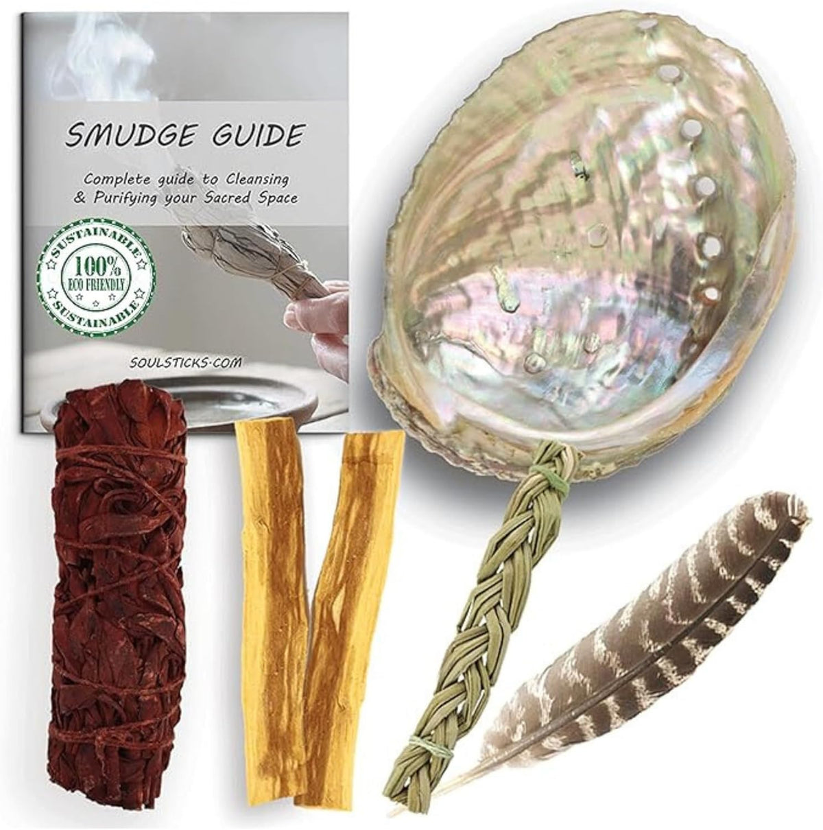 Healer's Smudge Kit with dragon's blood sage, palo santo and sweetgrass, photo 1 of 7