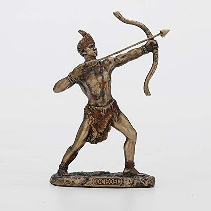 Ochosi Mini Orisha Statue: Hand-Painted Bronze Finish