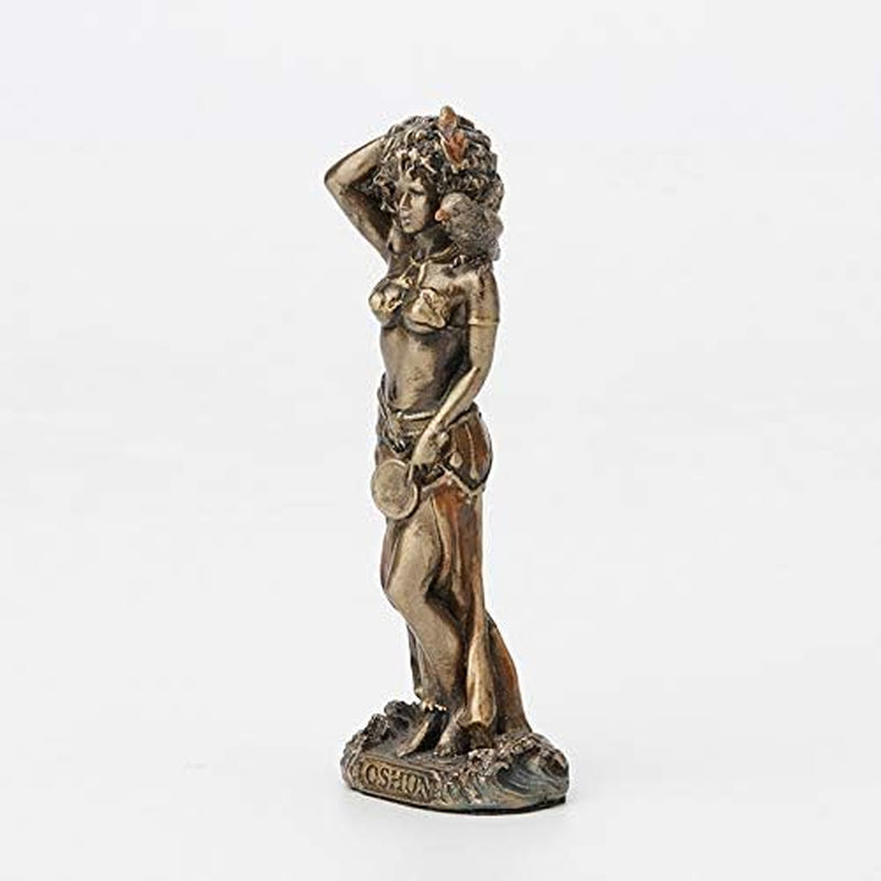 Oshun Mini Orisha Statue: Hand-Painted Bronze Finish