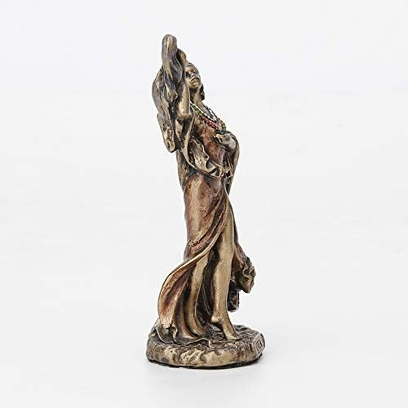 Oya Mini Orisha Statue: Hand-Painted Bronze Finish