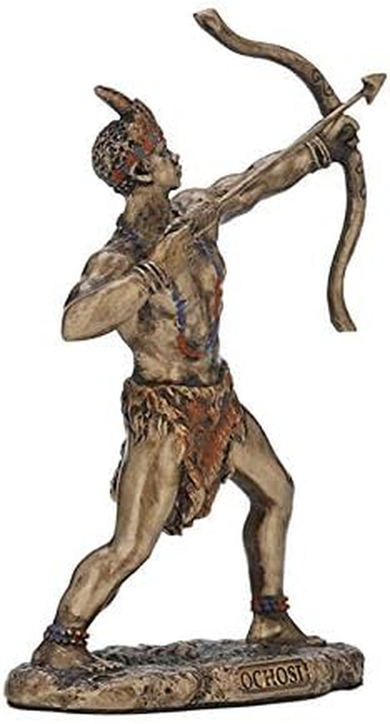 Ochosi Mini Orisha Statue: Hand-Painted Bronze Finish