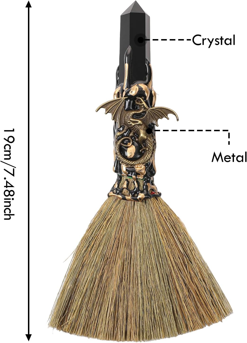 Black Obsidian Altar Besom: Mini Ritual Broom