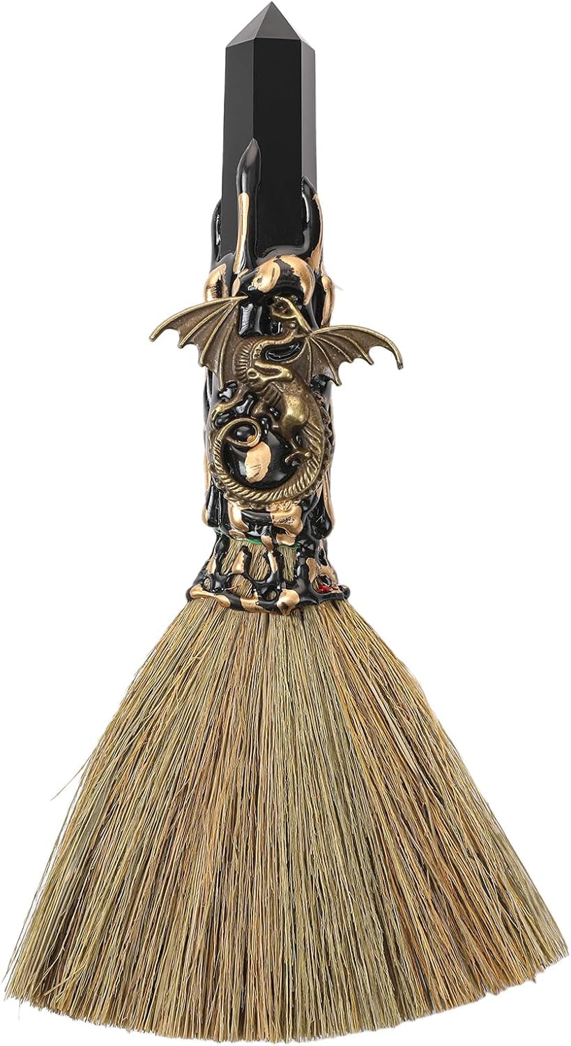 Black Obsidian Altar Besom: Mini Ritual Broom