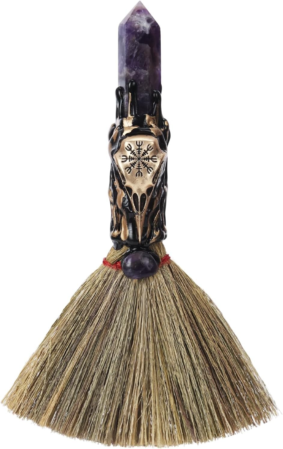 Lepidolite & Raven Altar Besom: Mini Ritual Broom