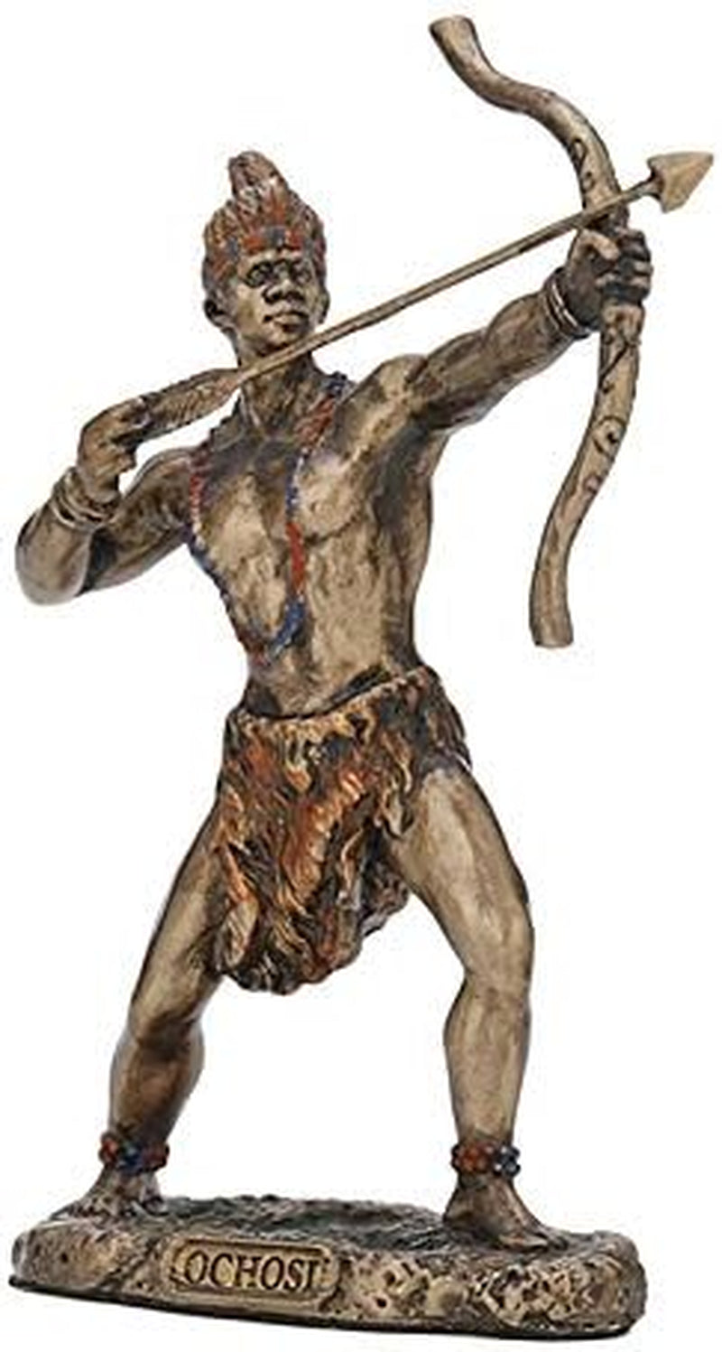 Ochosi Mini Orisha Statue: Hand-Painted Bronze Finish