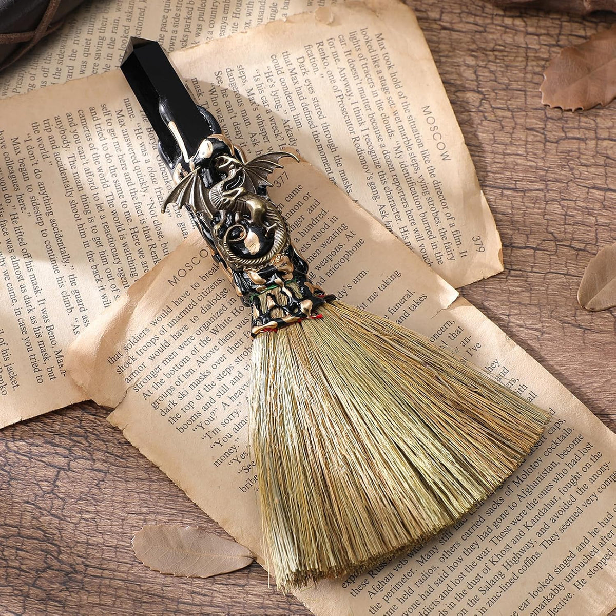 Black Obsidian Altar Besom: Mini Ritual Broom